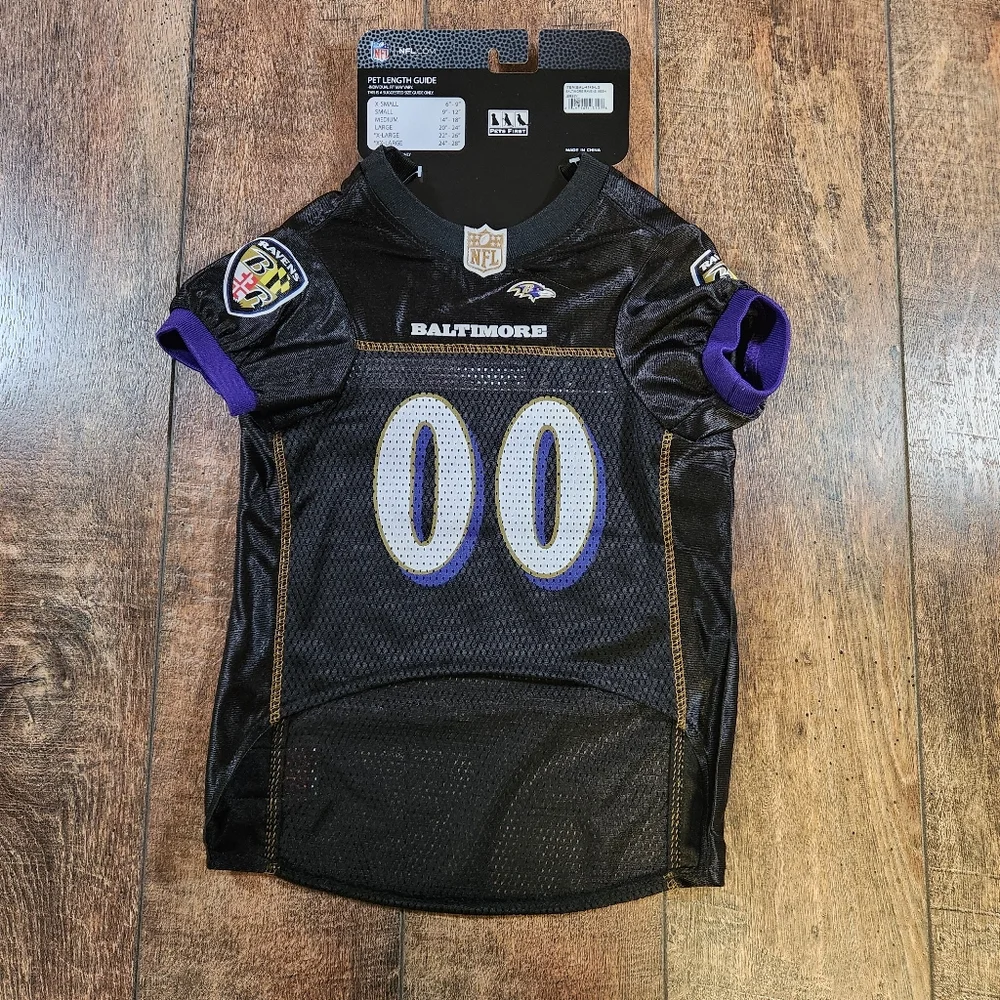 Baltimore Ravens Pet Jersey Size Large Black Mesh NFL Football Dog Pets Sports